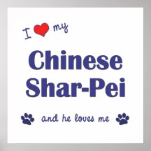 Eu amo meu Shar-Pei chinês (o cão masculino) Impressão