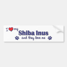 Eu amo meu Shiba Inus (os cães múltiplos) Adesivos