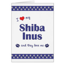 Eu amo meu Shiba Inus (os cães múltiplos) Cartoes