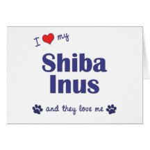 Eu amo meu Shiba Inus (os cães múltiplos) Cartoes
