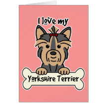 Eu amo meu yorkshire terrier cartões