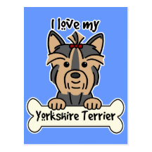 Eu amo meu yorkshire terrier cartões postais