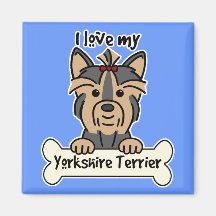 Eu amo meu yorkshire terrier imã de refrigerador