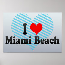 Eu amo Miami Beach, os Estados Unidos Pôsteres