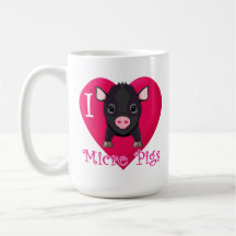 Eu amo micro porcos caneca