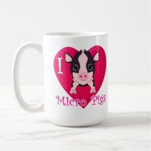Eu amo micro porcos caneca