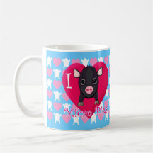 Eu amo micro porcos caneca