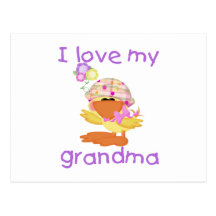 Eu amo minha avó (a menina ducky) cartoes postais