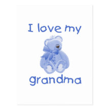 Eu amo minha avó (o urso azul) cartao postal