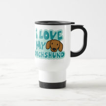 Eu amo minha caneca de viagem do Dachshund