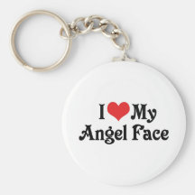 Eu amo minha cara do anjo chaveiros