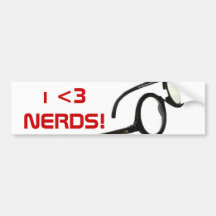 Eu amo nerd adesivo
