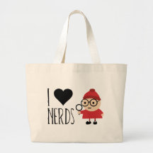 Eu amo nerd bolsa para compras