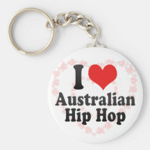 Eu amo o australiano+Hip Hop Chaveiros
