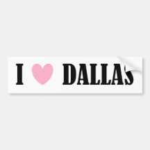 Eu amo o autocolante no vidro traseiro de Dallas Adesivos