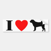 Eu amo o autocolante no vidro traseiro de Shar Pei Adesivos