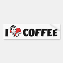 Eu amo o autocolante no vidro traseiro do café adesivos
