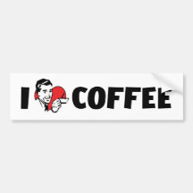 Eu amo o autocolante no vidro traseiro do café adesivo