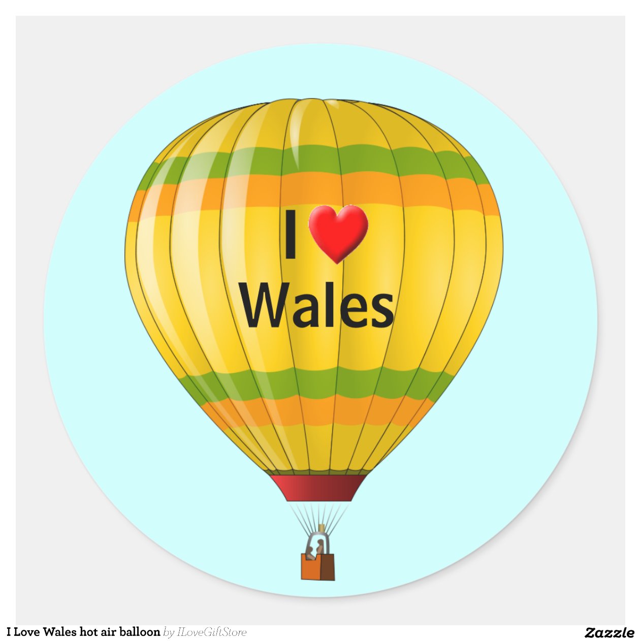 Eu amo o bal u00e3o de ar quente de Wales Adesivo Zazzle Adesivos De Caminhao Qualificados ~ Eu amo o bal u00e3o de ar quente de Wales Adesivo Zazzle