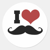 Eu amo o bigode adesivo
