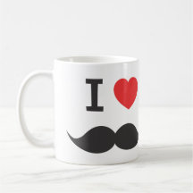 eu amo o bigode canecas