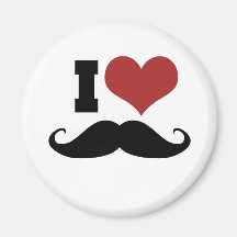 Eu amo o bigode ima de geladeira