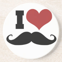 Eu amo o bigode porta-copo