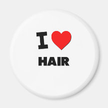 Eu amo o cabelo imãs de geladeira
