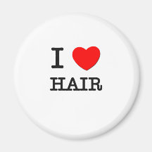Eu amo o cabelo imãs de geladeira