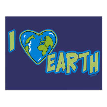 Eu amo o cartão da terra cartao postal