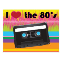 Eu amo o cartão do anos 80 cartão postal