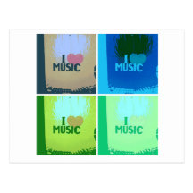 Eu amo o cartão do pop art da música cartao postal