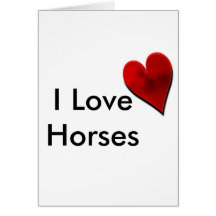 Eu amo o cartão dos cavalos