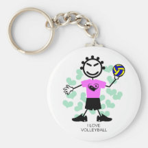 Eu amo o chaveiro da menina do voleibol