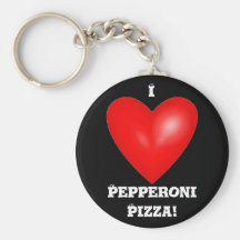 Eu amo o chaveiro da pizza de Pepperoni