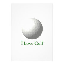 Eu amo o convite do golfe