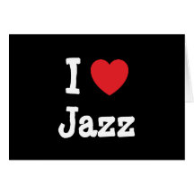Eu amo o costume do coração do jazz personalizado cartões