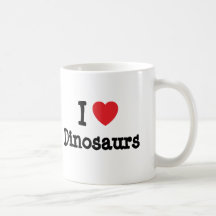 Eu amo o costume do coração dos dinossauros person canecas