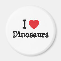 Eu amo o costume do coração dos dinossauros person imã de refrigerador