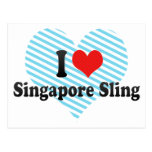 Eu amo o estilingue de Singapore Cartoes Postais