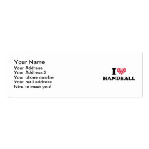Eu amo o handball cartoes de visita