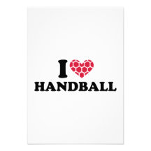 Eu amo o handball convites personalizados