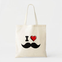 Eu amo o Moustache do bigode Bolsa De Lona