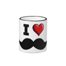 Eu amo o Moustache do bigode Caneca
