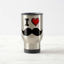 Eu amo o Moustache do bigode Canecas