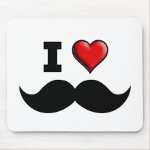 Eu amo o Moustache do bigode Mousepad