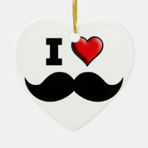 Eu amo o Moustache do bigode Ornamentos
