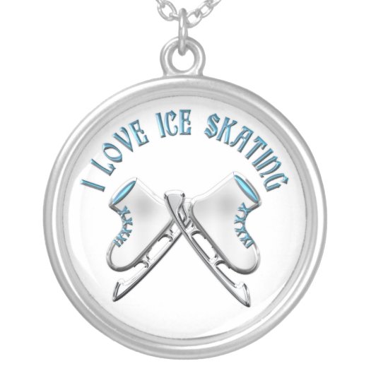 Eu amo o patinagem no gelo colares personalizados