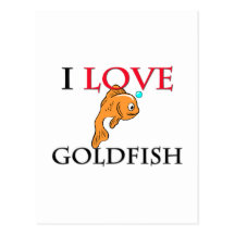Eu amo o peixe dourado cartao postal