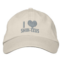 Eu amo o rosa de Shih Tzus Bonés